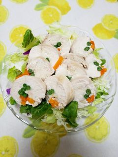 簡単ヘルシー☆鶏胸肉の蒸し野菜巻き-レシピのメイン写真