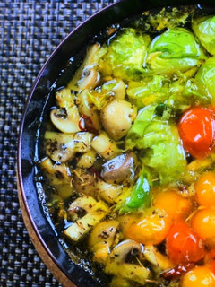 芽キャベツ色々野菜のアヒージョ-レシピのメイン写真
