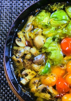 芽キャベツ色々野菜のアヒージョ-レシピのメイン写真