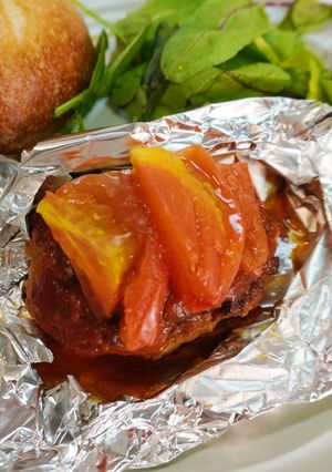 フレッシュトマトの包み焼きハンバーグ-レシピのメイン写真