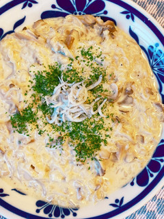 簡単!しらすと舞茸の豆乳チーズリゾット-レシピのメイン写真