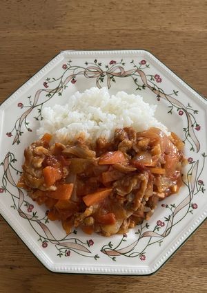 簡単☆白米がススム☆豚のトマト煮ライス-レシピのメイン写真