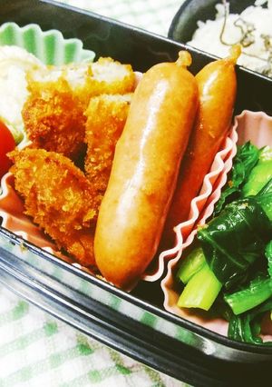 鯵のシソ巻きフライと青梗菜ナムルのお弁当-レシピのメイン写真