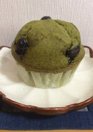 ふわふわしっとり抹茶と黒豆の黒糖マフィン-レシピのメイン写真