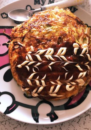簡単小麦粉不使用モダン焼き　材料４つ-レシピのメイン写真