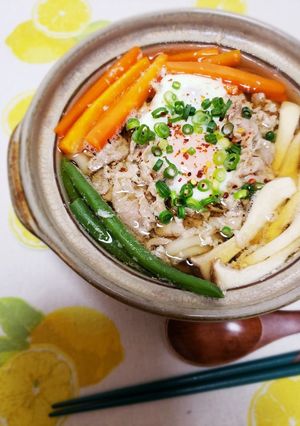 即席☆月見肉うどん-レシピのメイン写真