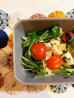 水菜としらすの簡単めんつゆサラダ-レシピのメイン写真