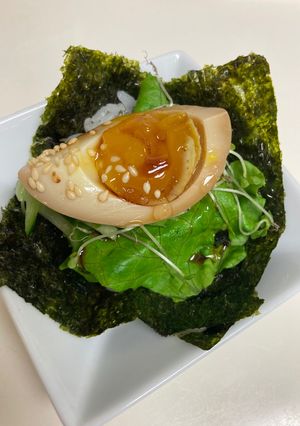 味玉の手巻き寿司　ごま油風味-レシピのメイン写真