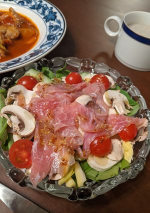 生ハムとマッシュルームのサラダ-レシピのメイン写真