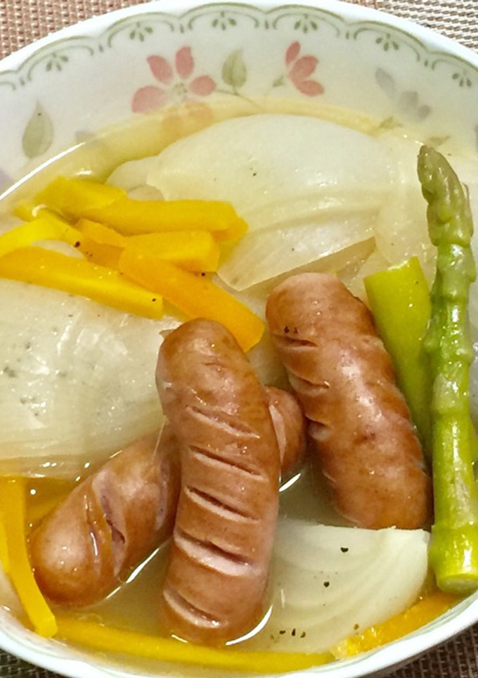 新玉ねぎ＆ソーセージのコンソメ煮-レシピのメイン写真