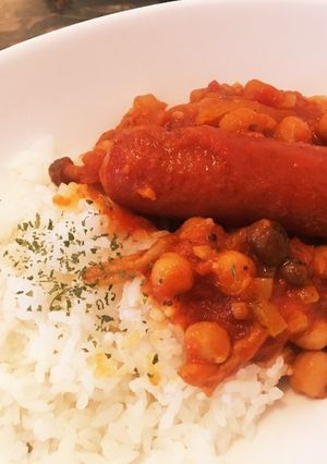 簡単☆チックピーとソーセージの煮込み-レシピのメイン写真