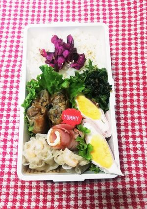 パパ弁当♡エビシュウマイと春巻4/1-レシピのメイン写真
