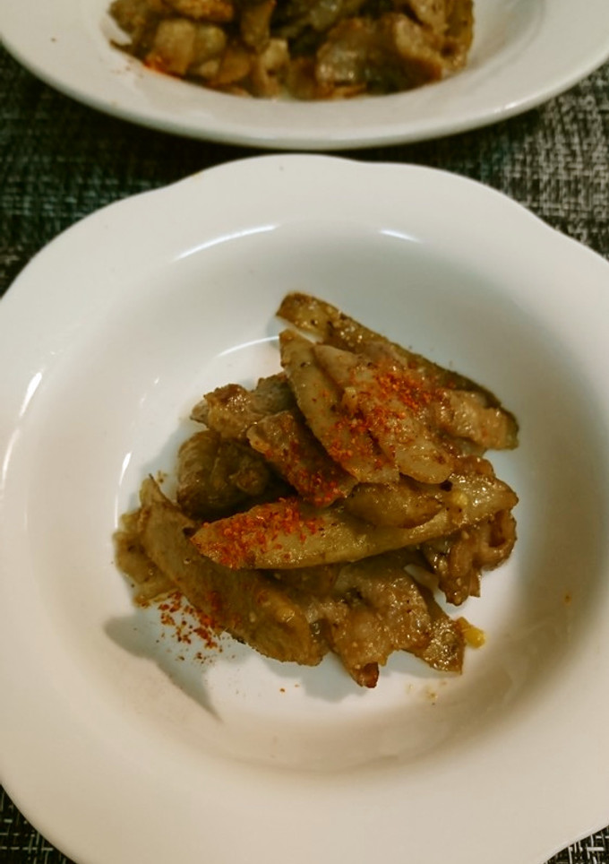 豚ばらごぼうの味噌炒め-レシピのメイン写真