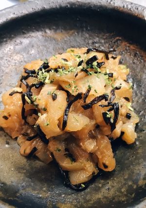 ヒラメと塩昆布のポン酢、かぼす和え-レシピのメイン写真