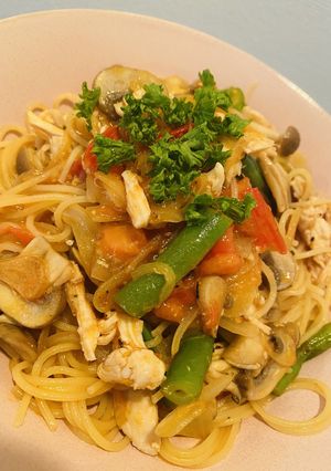 フレッシュトマトといんげんのオイルパスタ-レシピのメイン写真