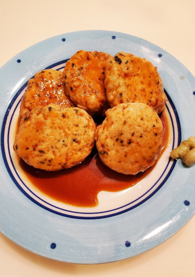 簡単☆つくねの照り焼き～ワサビを添えて-レシピのメイン写真