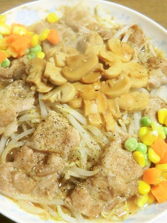 豚ロースともやしのレンチンにMV添えて♡-レシピのメイン写真