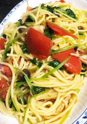 三つ葉の和風ペペロンチーノ-レシピのメイン写真