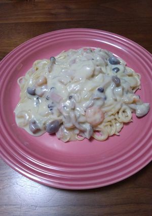 エビときのこの豆乳クリームパスタ-レシピのメイン写真