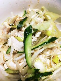 ネギたっぷり!鶏むね肉の和え物-レシピのメイン写真