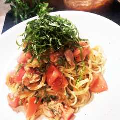 รูปของ コク旨玉ねぎドレッシングで!冷製パスタ♪