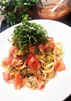 コク旨玉ねぎドレッシングで！冷製パスタ♪-レシピのメイン写真