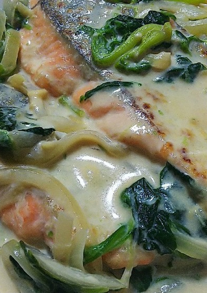 ほうれん草と銀鮭のみそクリーム煮-レシピのメイン写真
