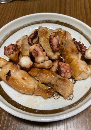 鶏ももとタコのガーリックレモン炒め-レシピのメイン写真