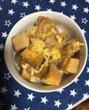 厚揚げでボリュームアップ卵丼