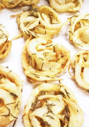 新玉ねぎとローズマリーの米粉かき揚げ-レシピのメイン写真