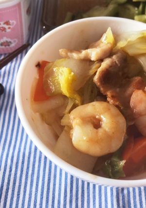 せっかくの少量えびと豚肉で中華丼！-レシピのメイン写真