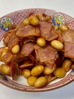 水煮大豆とベーコンの炒め煮-レシピのメイン写真
