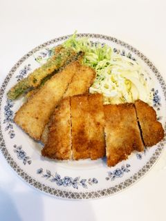 とんかつとアスパラ、白身魚のフライ-レシピのメイン写真