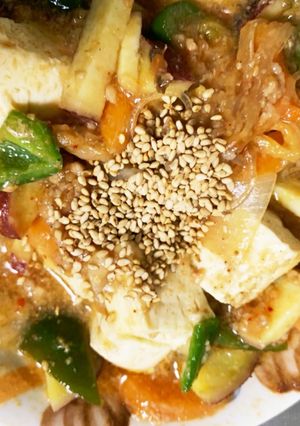 全てレンジ豆腐春雨キムチそぼろ炒め煮-レシピのメイン写真