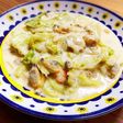 春キャベツとシーフードの豆乳チーズ煮こみ