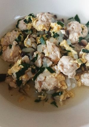 犬用*鶏団子のスープご飯-レシピのメイン写真