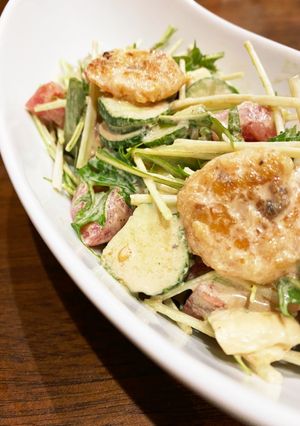 水菜・エビ・チーズのごちそうサラダ-レシピのメイン写真