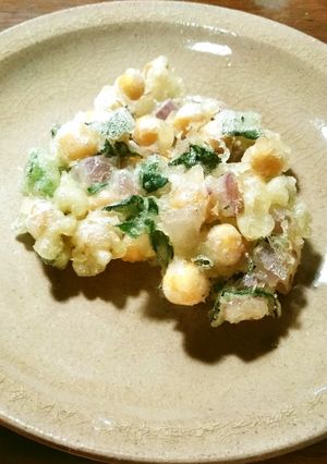 アイスプラントとひよこ豆のかき揚げ-レシピのメイン写真