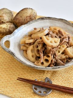 れんこんと豚肉の甘辛炒め【にいがた南蒲】-レシピのメイン写真