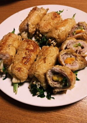 油揚げで豚肉と色々ロール焼き(低糖質)-レシピのメイン写真