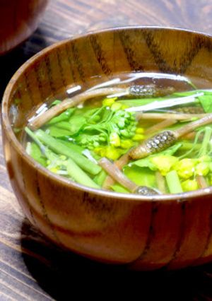 春を味わう☆つくしと菜の花のお味噌汁-レシピのメイン写真
