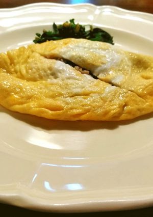 蕗の薹味噌入り肉そぼろのオムレツ-レシピのメイン写真