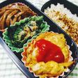 ポークピカタとピリ辛蒟蒻のお弁当