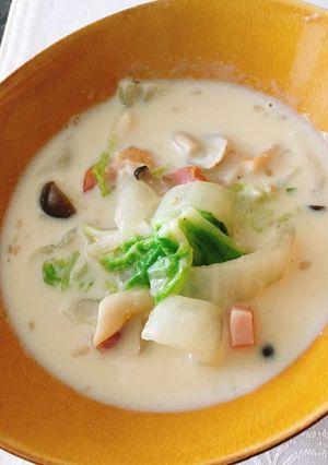 ☆白菜とベーコンの豆乳スープ☆-レシピのメイン写真