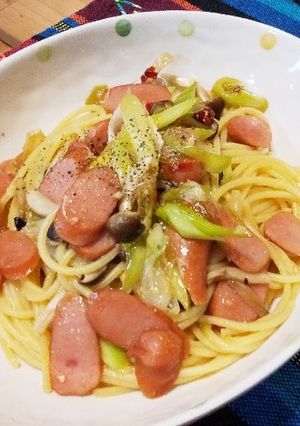 ウィンナと長ネギの和風パスタ-レシピのメイン写真