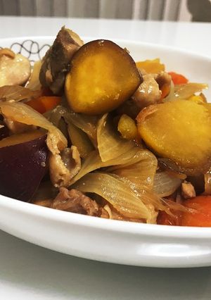 ストウブで鳥さつまいも の甘辛煮-レシピのメイン写真