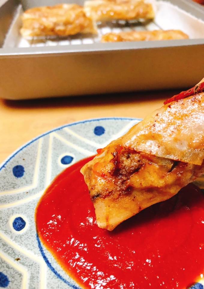 簡単＊ケチャップで食べる挽肉春巻き＊-レシピのメイン写真