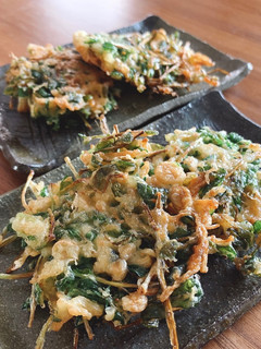 豆苗とえのき☆かき揚げ(QC無水鍋使用)-レシピのメイン写真