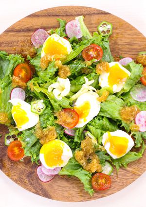 旬のお野菜に青パパイアドレッシングかけ！-レシピのメイン写真