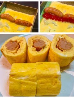 粗挽きウインナーとケチャップ入り卵焼き-レシピのメイン写真